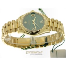 Rolex Datejust 31 ref. 278278-0004 oro giallo 18kt Malachite 6/9 diamanti President nuovo